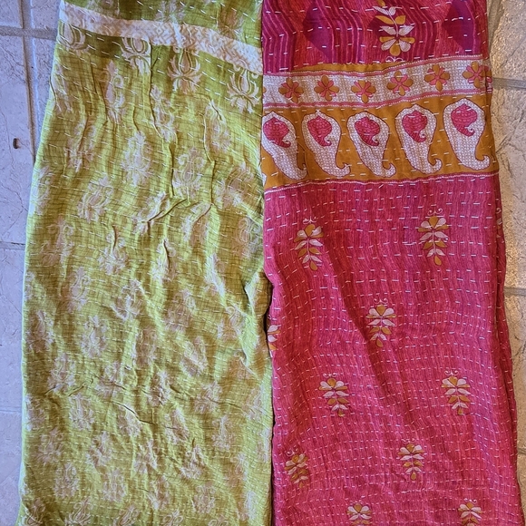 Upcycled Kantha Quilt Palazzo Pants L-XL Handmade Dont Throw It Out - Picture 5 of 5